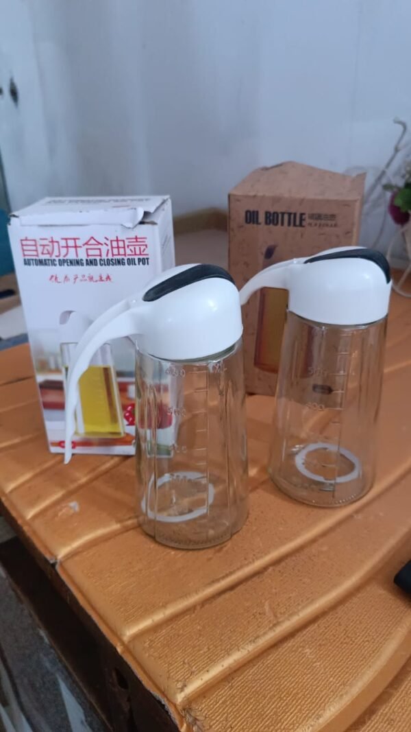 Kitchen Glass Oil Bottle Dispenser Automatic Opening Bottles  630 ML