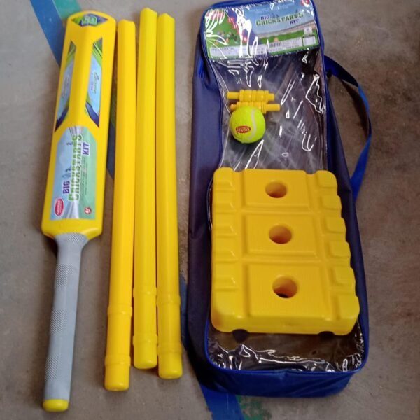 Cricket Kit with Bat, Rubber Ball, Bails, 3 Stumps & Stand Base