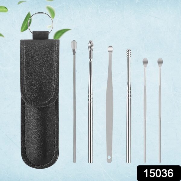 6-in-1 Ear Wax Cleaner- Resuable Ear Cleaning Tools Leather Pouch