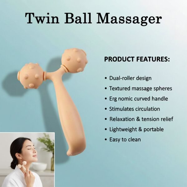 9924_manual_dual_ball_body_massager.jpg Dual Ball Facial and Body Massage Roller - 1 Pc