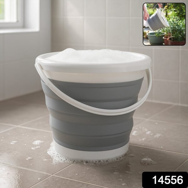 99614556-617Pc-DD_14556-Av-Sv.jpg Collapsible Folding Bucket for Cleaning, Car Wash & Travel (1 Pc / 23x16 Cm)