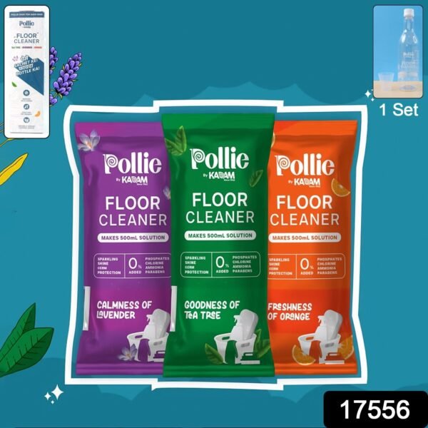 99817556-40Pc-Floorcleaner-Av-Sv.jpg Pollic Kadam Concentrated Floor Cleaner Refill Kit with Reusable Measuring Bottle