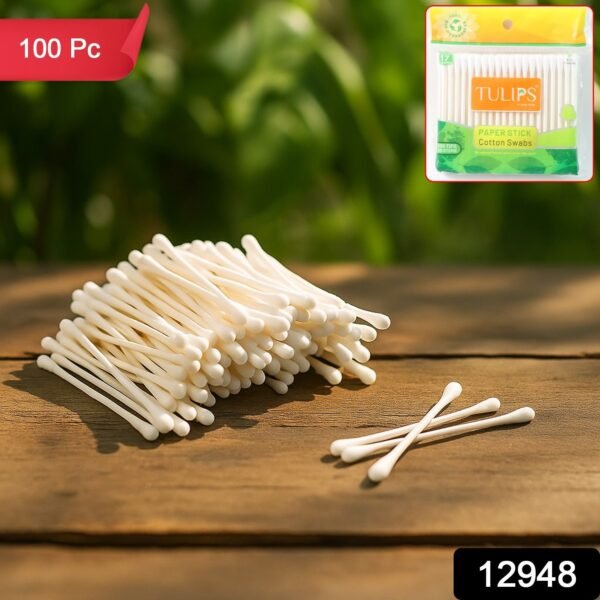 99cc534a-134e-437e-a73c-f9ba3f956497.jpg Paper-Stick Cotton Swabs - (100 Pc / Set)