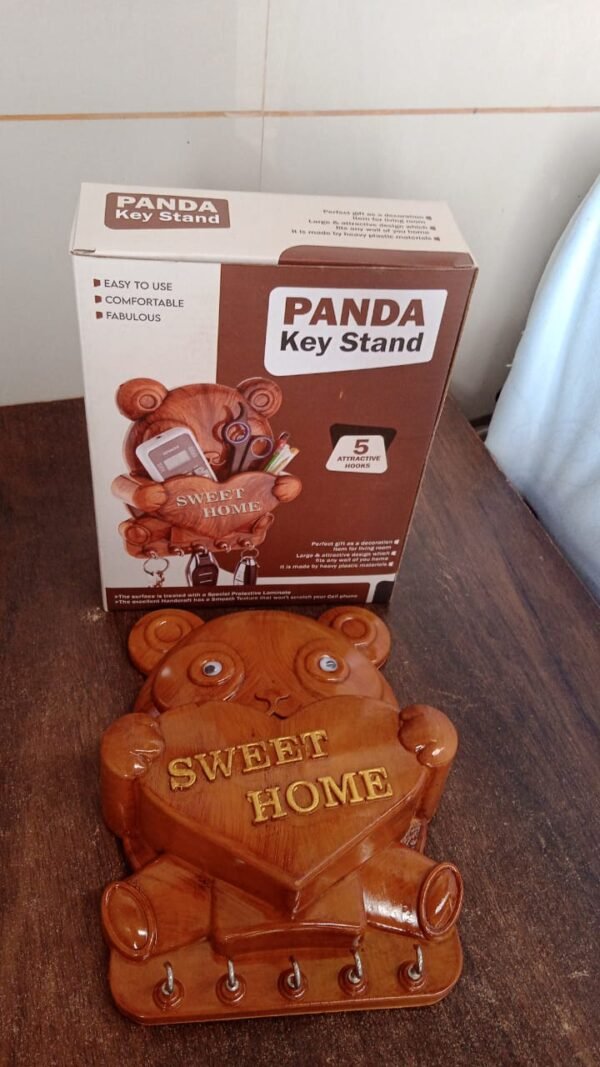 99df5d76-2e1e-4642-9602-51df132d2f4b.jpg Cute Plastic Panda Key Holder, Wall Key Rack with 5 Hooks (1 Pc)