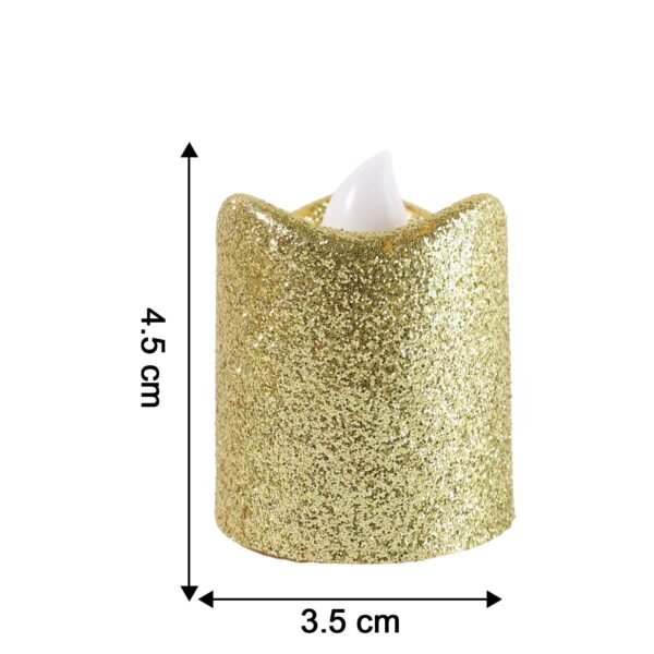 9Lamp-size.jpg Christmas Premium Glitter LED Tealight Candles (9 Pc Set)