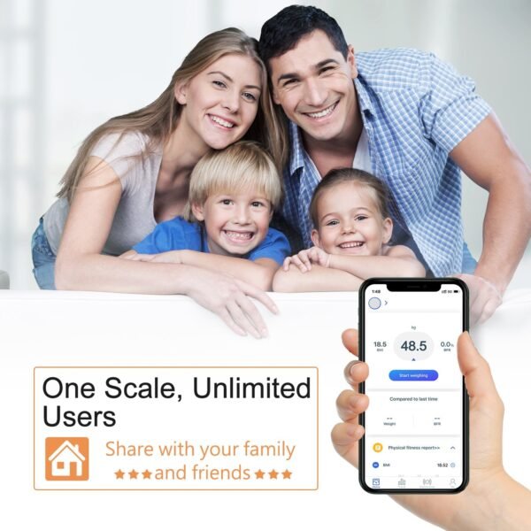 Bluetooth Digital Body Fat & Weight Scale with BMI Tracking for iOS & Android