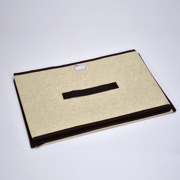 Foldable Storage Box with Lid and Handles Cotton Linen Organizer for Nursery