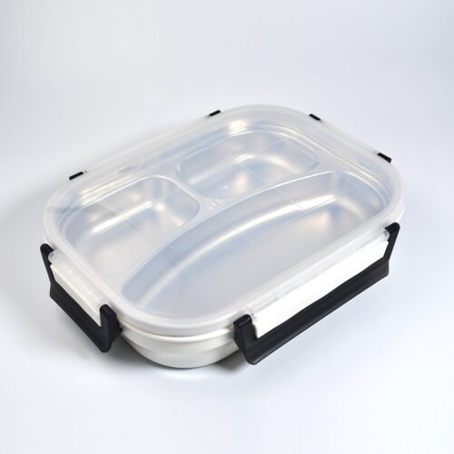 9_7556a4d5-9927-4822-838c-3c516150f1fb.jpg White Transparent Lunch Box – Stainless Steel with 3 Compartments for Kids & Adults