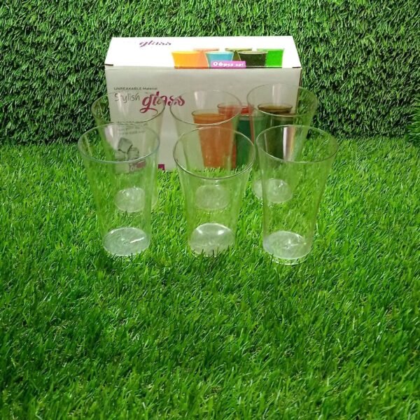 Plastic Drinking Glass Juice Glass Water Glass Set of 6 Transparent Glass