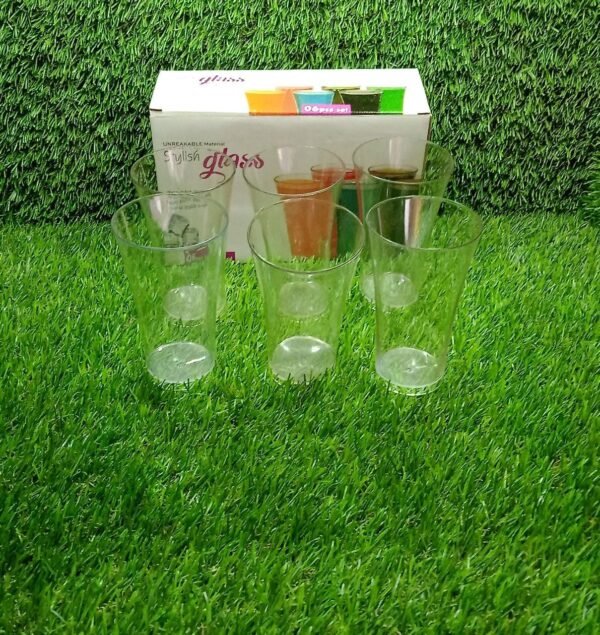 Plastic Drinking Glass Juice Glass Water Glass Set of 6 Transparent Glass