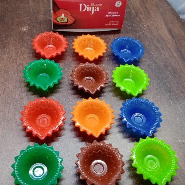 Silicone Diya for Diwali Attractive Design Colourful Diya Combo, Diwali (12 Pcs Set)