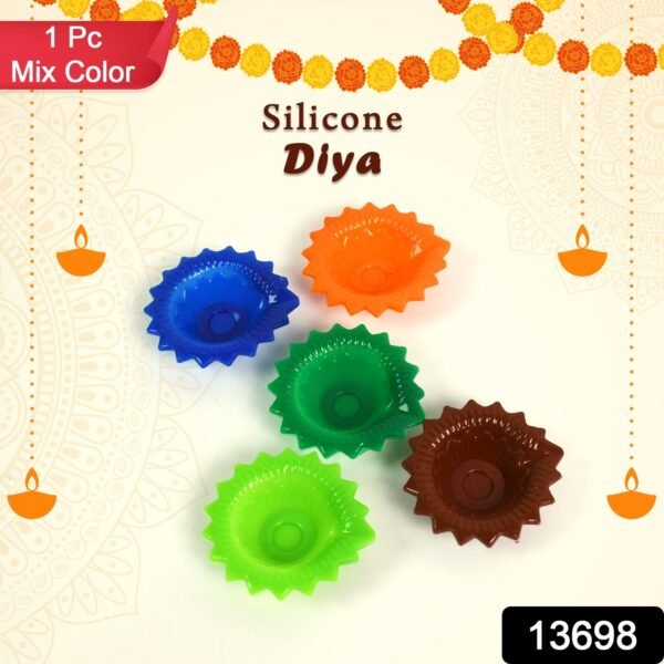 Silicone Diya Diwali Attractive Design Colourful Diya Combo, (Mix Design /1 Pc)