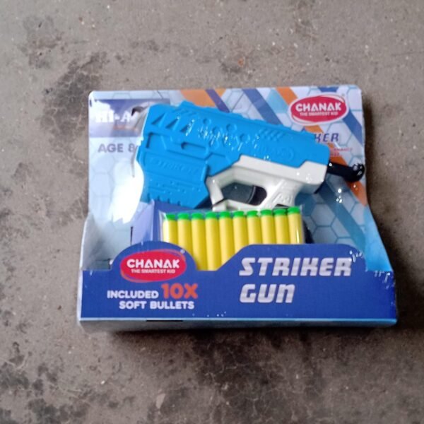 Hi-Arm Gun with 10x Foam Suction Bullets, ABS Plastic, Target Shooting