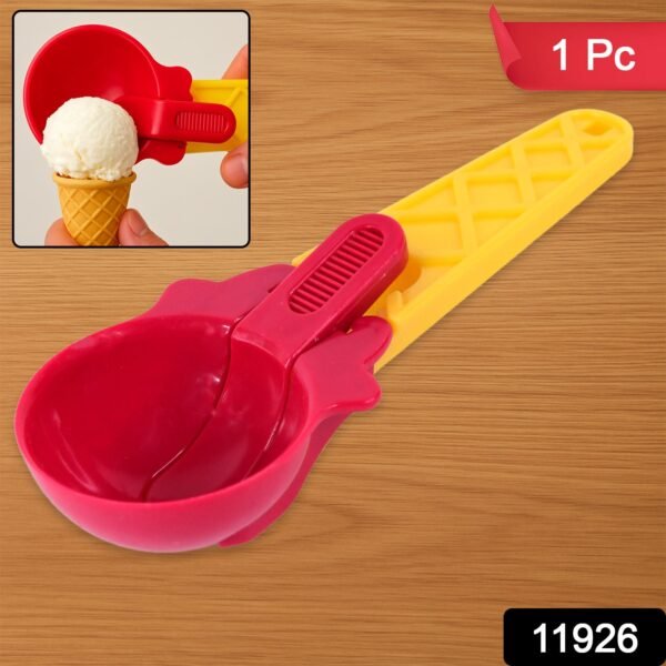 9ace802b-0516-4531-ade9-7bf299d3140f.jpg 1-Piece Plastic Ice Cream & Watermelon Scooper with Trigger Dipper