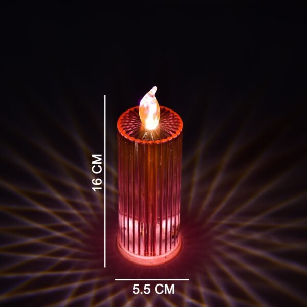 Big Simple Candles for Home Decoration, Crystal Candle Lights, Diwali (Multicolor)