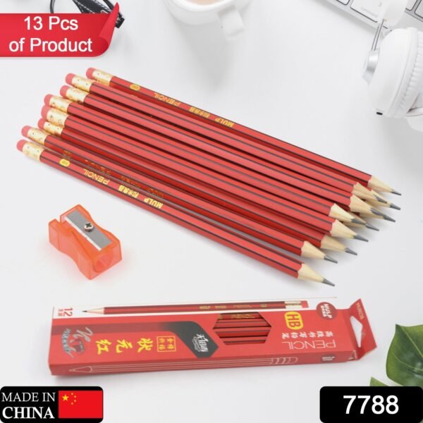 Wooden Pencil Set Multi-Use Wooden Graphite Pencils for Art, School (13 Pc Set)