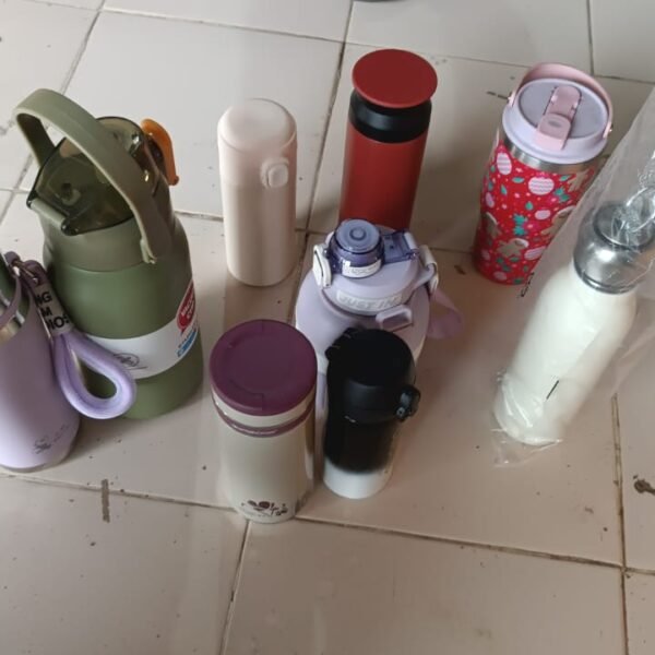 Stainless Steel Vacuum Bottle with Cup Lid Thermos for Hot Cold Drinks Travel Use 1 Pc