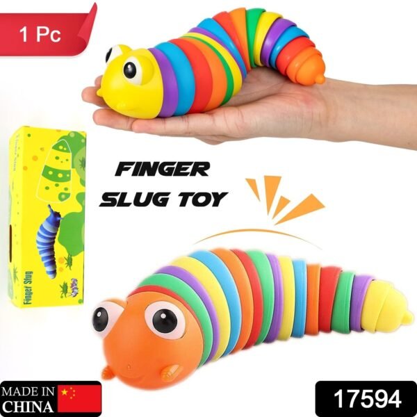 9d581e92-1ce0-40db-a136-bb11e57d23ff.jpg 3D Rainbow Color Plastic Slug Fidget Toys, Stress Relieving Toy, Sensory Slug Toy for Boys and Girls, Finger slug Toy, for Autistic, Caterpillar Fidget Toys Stress Relief Gifts for Toddlers Kids Adults (1 Pc)