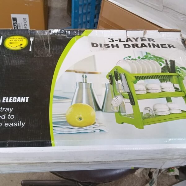 Dish Rack for Kitchen 3 Layer Dish Drainer Rack Stainless Steel Crockery Holder