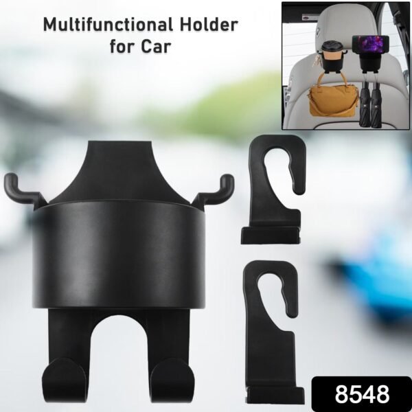 3-in-1 Car Headrest Backseat Organizer with Phone Holder & Hooks for Travel