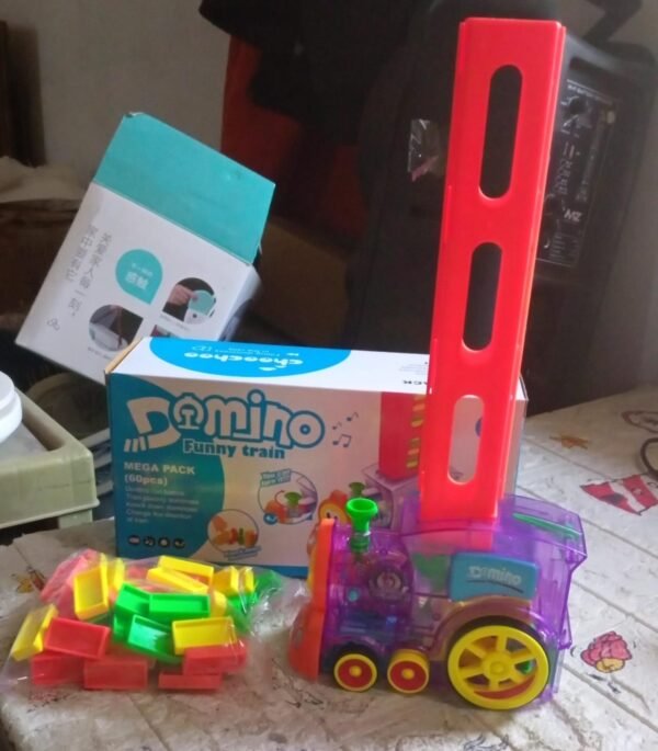 Transparent Funny Train Engine Block Set – 60-Piece Music & Lights