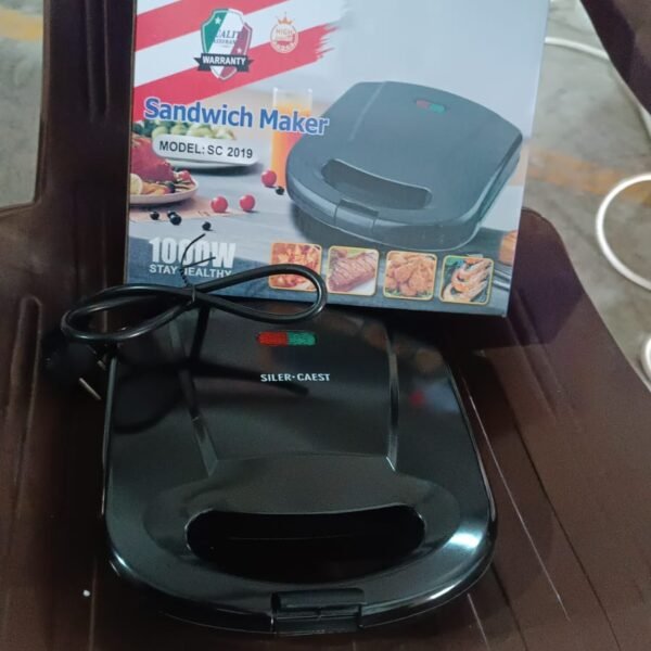 Sandwich Maker – Makes 2 Square Sandwiches, Non-Stick Plates, Easy to Clean