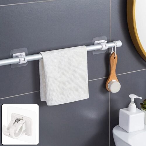 Multipurpose No-Drill Wall Mounted Adhesive Towel Rod Holder (1 Pc)