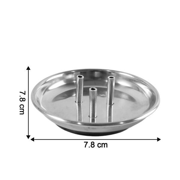 Stainless Steel Lotus Agarbatti Stand with Triple Stick Holder (1 Pc)