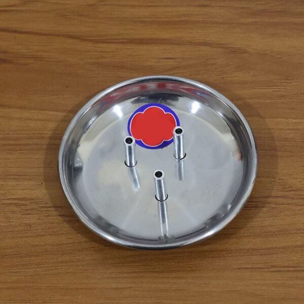 Stainless Steel Lotus Agarbatti Stand with Triple Stick Holder (1 Pc)