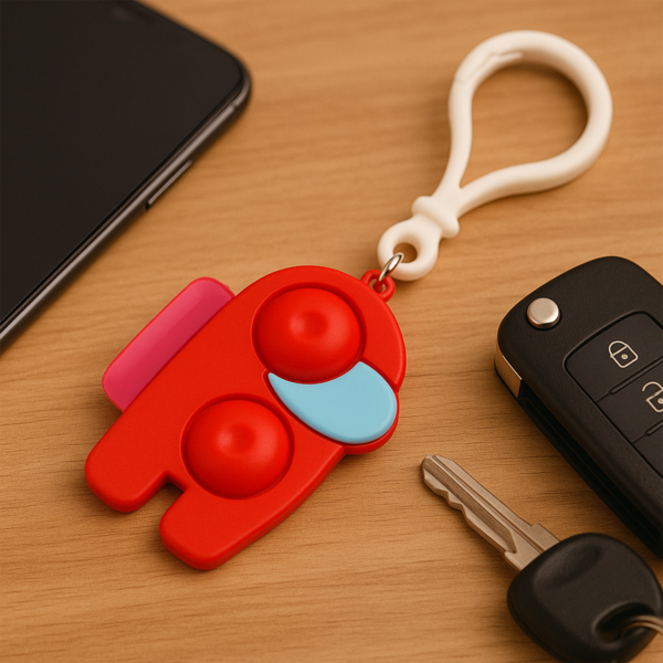 Pop-It Fidget Keychain Toy - (1 Pc / Mix Color)