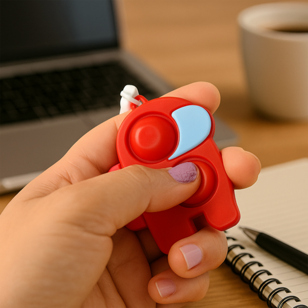 Pop-It Fidget Keychain Toy - (1 Pc / Mix Color)