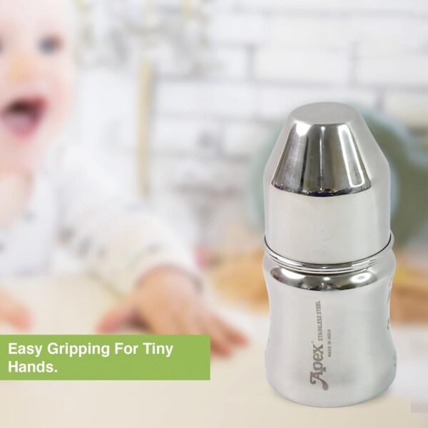 Baby-Feeding-Bottle-04.jpg Apex Premium Stainless Steel Baby Feeding Bottle (125 ML / 1 Pc)