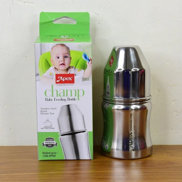 Baby-Feeding-Bottle-08.jpg Apex Premium Stainless Steel Baby Feeding Bottle (125 ML / 1 Pc)