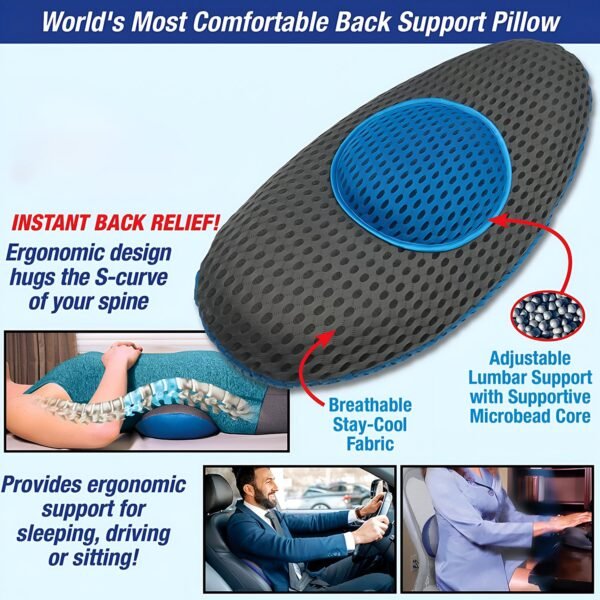 Back-Support-Pillow-02.jpg Ergonomic Orthopedic Back Support Pillow (18 x 9 Inch / 1 Pc)