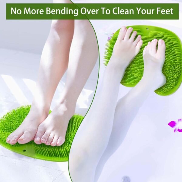 Green Silicone Bath Massage Cushion – Suction Cup Exfoliating Foot Scrubber & Mat