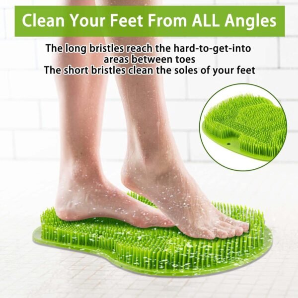 Green Silicone Bath Massage Cushion – Suction Cup Exfoliating Foot Scrubber & Mat