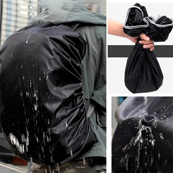 Waterproof Nylon Backpack Rain Cover with Elastic Fit (1 Pc)