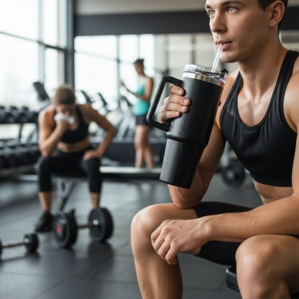 890 ML Large Capacity Insulated Travel Mug / Tumbler Black color (1 Pc)