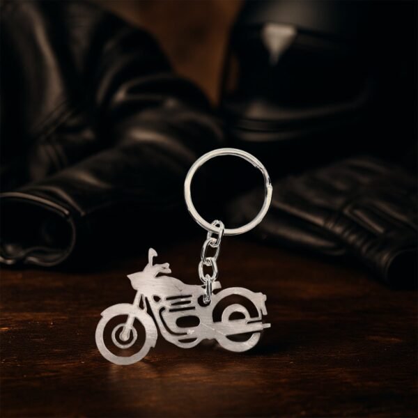 BikeKeychain-02.jpg Motorcycle Silhouette Metal Keychain - (1 Pc)