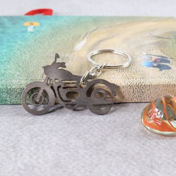 BikeKeychain-05.jpg Motorcycle Silhouette Metal Keychain - (1 Pc)