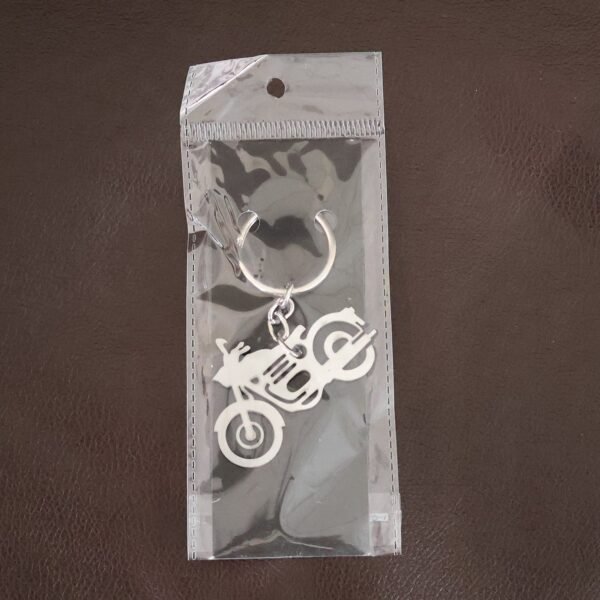 BikeKeychain-Liveimage.jpg Motorcycle Silhouette Metal Keychain - (1 Pc)