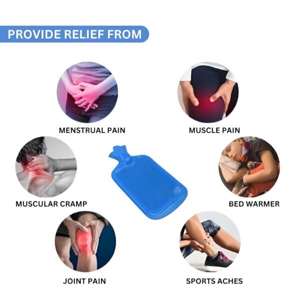 BlueHotWater-06.jpg Reusable Hot Water Bag for Pain Relief (23 × 12 cm / 1 Pc)
