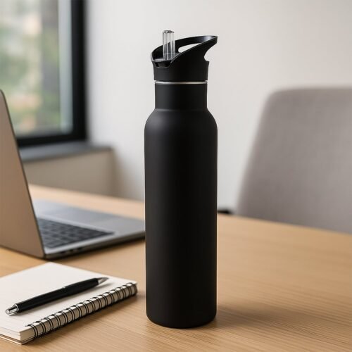 Bottle-01_04aacd93-6b8e-4f7e-b441-8e8543063a3d.jpg Sports Water Bottle – Matte Finish Leak-Proof Reusable Bottle 900 ML Approx (1 Pc)