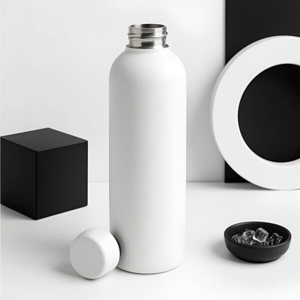 Bottle-03_1733bf9e-d2f5-4820-9e32-135373f36307.jpg Stainless Steel Double Wall Vacuum-Insulated Drink Water (White / 500 ML Approx)