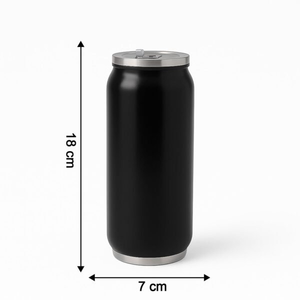 Stainless Steel Can-Shaped Vacuum Flask Built-In Straw 500ml Approx, Tumbler (1 Pc)