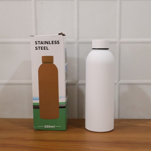 Bottle-08_56fe1652-470a-4621-b5d8-c66811b0ea5e.jpg Stainless Steel Double Wall Vacuum-Insulated Drink Water (White / 500 ML Approx)
