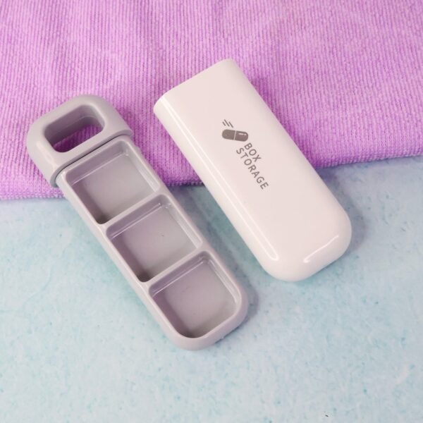 Portable 1 Pc Pill Storage Box with 3 Compartments