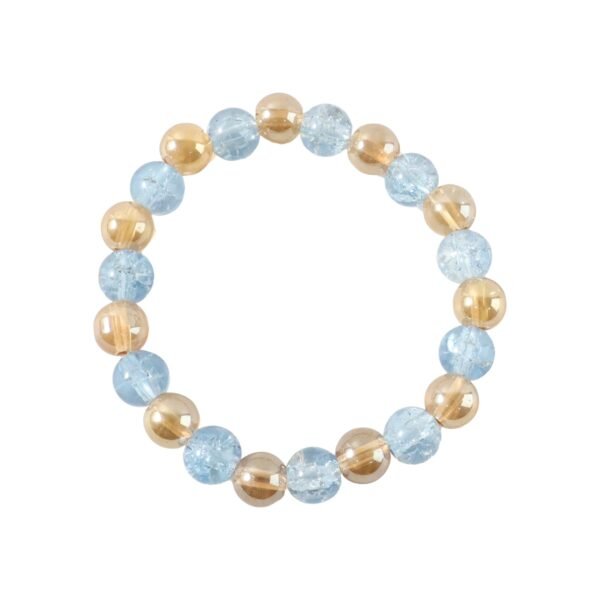 Elegant Dual-Tone Crystal Beaded Stretch Bracelet (1 Pc)