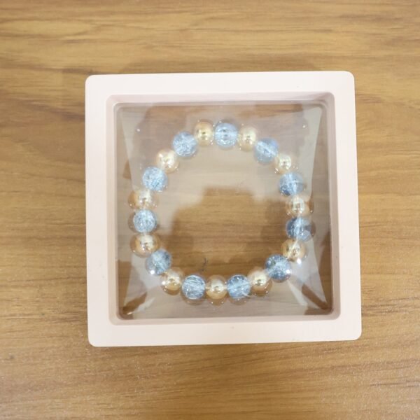 Elegant Dual-Tone Crystal Beaded Stretch Bracelet (1 Pc)