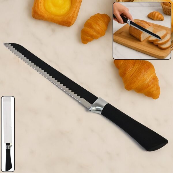 Bread-Knife-01.jpg Premium 32 Cm Serrated Bread Knife with Ergonomic Handle, Chhari